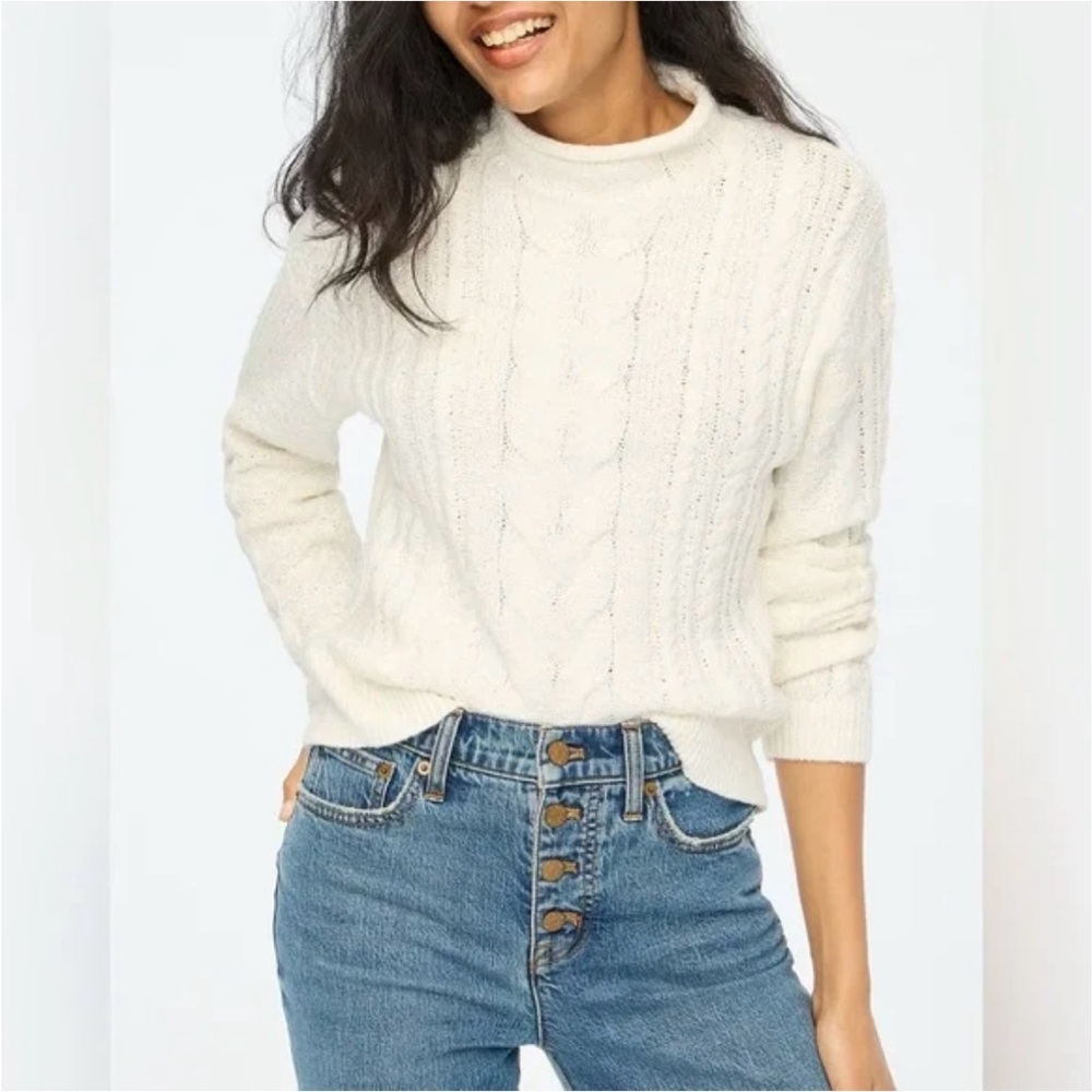 J. Crew Rollneck Cable Sweater